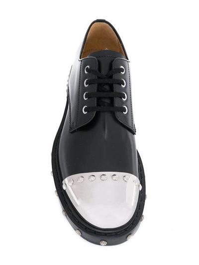 Shop Alexander Mcqueen Metallic Cap Derby Shoes - Black