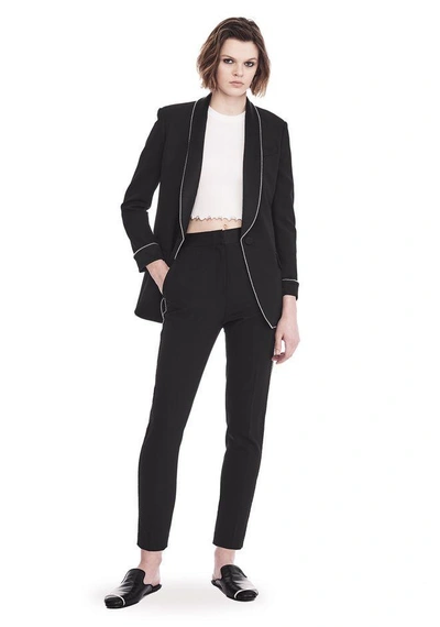 Shop Alexander Wang Tuxedo Blazer With Ball Chain Trim In Black