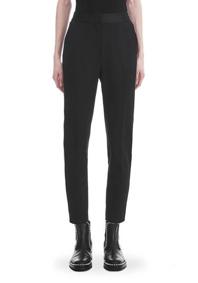 Shop Alexander Wang Slim Fit Trousers With Ball Chain Trim In Black