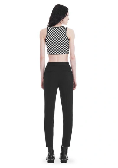Shop Alexander Wang Slim Fit Trousers With Ball Chain Trim In Black