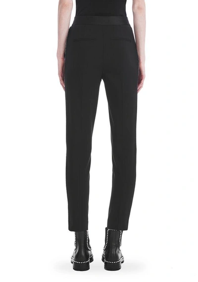 Shop Alexander Wang Slim Fit Trousers With Ball Chain Trim In Black