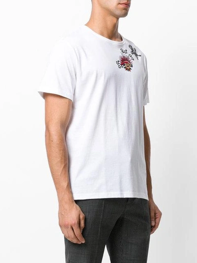 Shop Valentino Tattoo Embroidered T-shirt In White