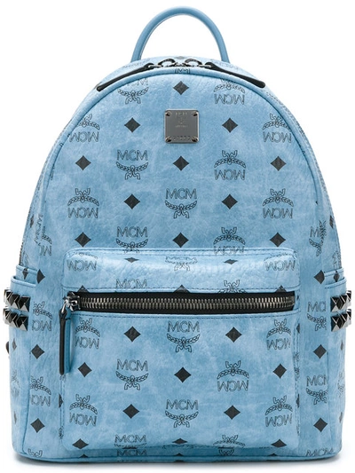 Mcm Logo Print Embellished Backpack