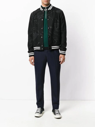 Shop Valentino Panther Print Bomber Jacket