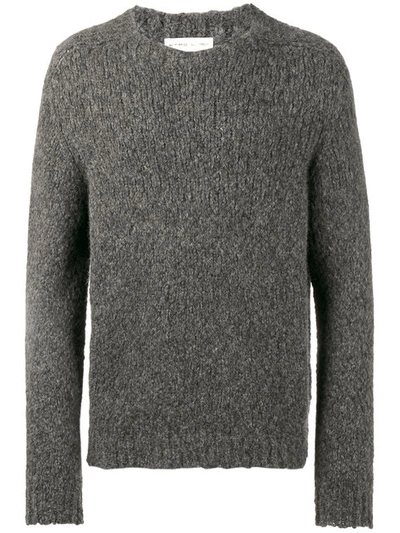 Etro Alpaca & Wool Raw Hem Knit Sweater In Grey