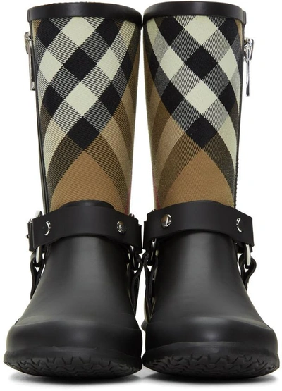 Shop Burberry Black Zane Rain Boots