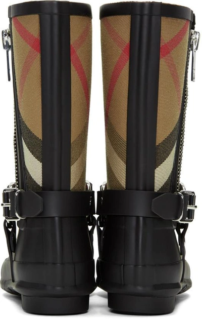 Shop Burberry Black Zane Rain Boots