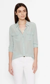 Equipment Slim Signature Silk Shirt In Sea Glass