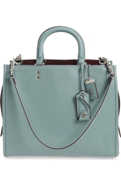 Coach 'rogue' Leather Satchel In Steel Blue
