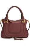 Chloé The Marcie Medium Textured-leather Tote In Dark Velvet
