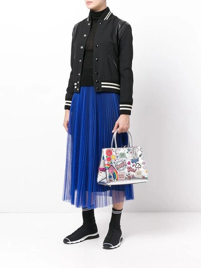 Shop Anya Hindmarch All Over Stickers Ebury Tote In Metallic