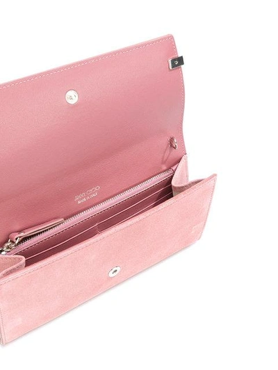 Shop Jimmy Choo Bow Detail Clutch - Pink In Pink & Purple