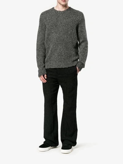 Shop Etro Knitted Crew Neck Sweater In Grey