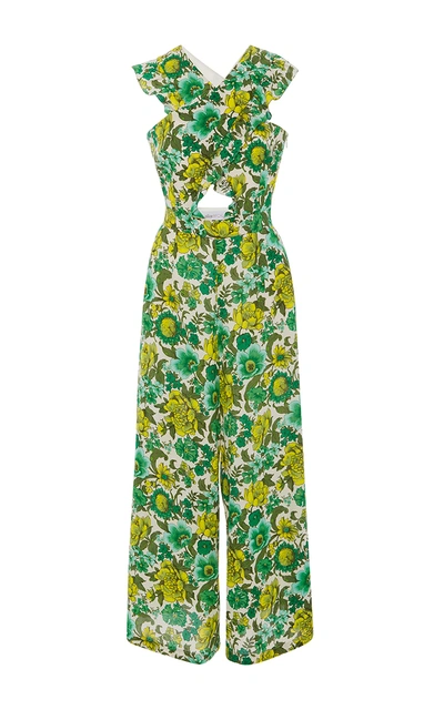 Alice Mccall Wildhood Cutout Printed Jumpsuit In Green