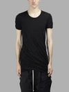 RICK OWENS RICK OWENS MEN'S BLACK RUFFLE T-SHIRT