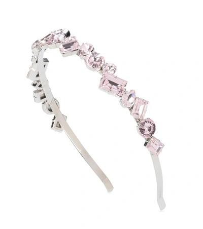 Miu Miu Crystal Headband In Pink