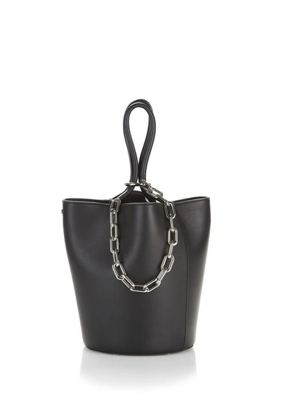 Shop Alexander Wang Roxy Bucket Bag In Black With Rhodium