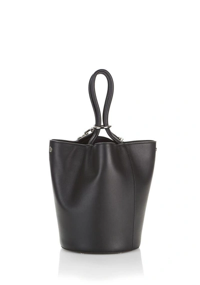 Shop Alexander Wang Roxy Bucket Bag In Black With Rhodium