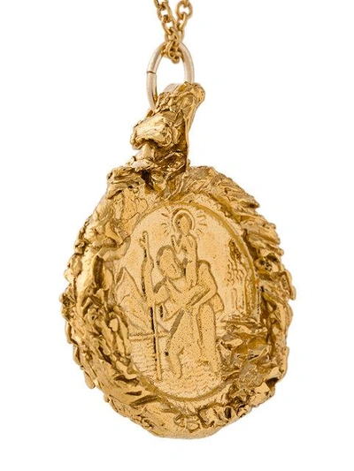 Shop Alighieri The St. Christopher Pendant Necklace In Metallic
