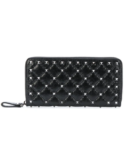 Shop Valentino Garavani Rockstud Spike Wallet In Black