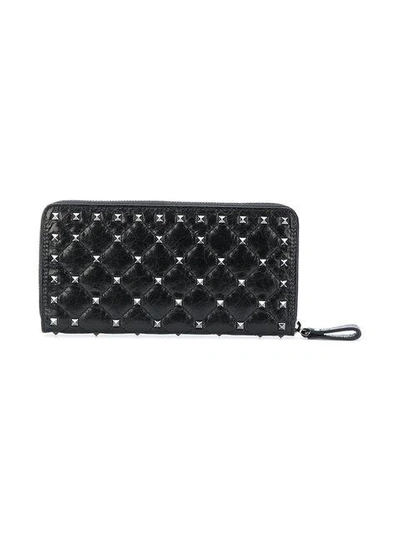 Shop Valentino Garavani Rockstud Spike Wallet In Black