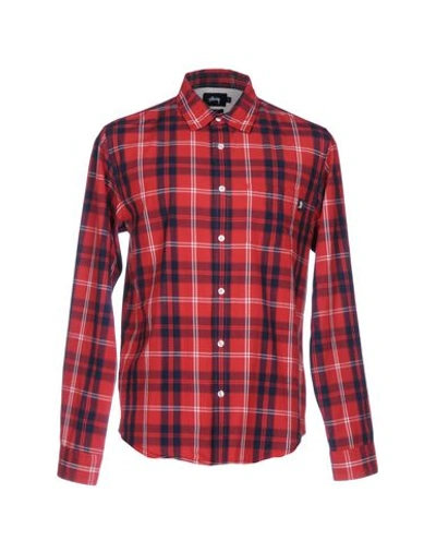 Stussy Checked Shirt In Red
