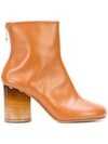 Maison Margiela 80mm Sock Brushed Leather Ankle Boots In Brown
