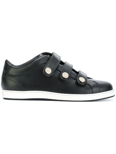 Shop Jimmy Choo Ny Three-strap Sneakers - Black