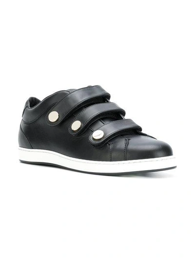Shop Jimmy Choo Ny Three-strap Sneakers - Black