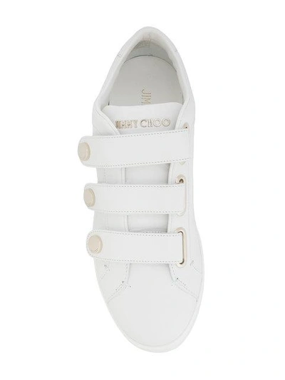Shop Jimmy Choo Ny Three-strap Sneakers - White