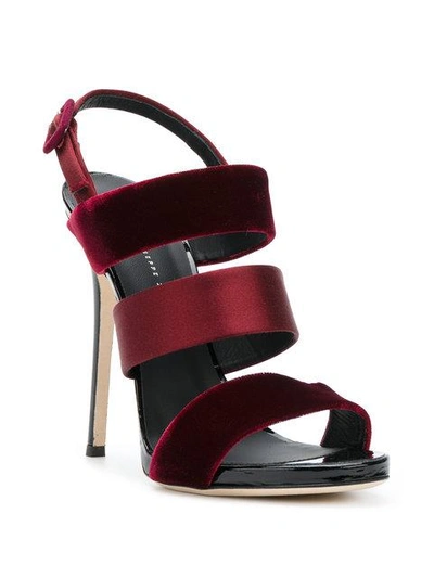 Shop Giuseppe Zanotti Design Triple Strap Sandals - Pink & Purple
