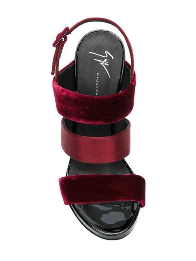 Shop Giuseppe Zanotti Design Triple Strap Sandals - Pink & Purple