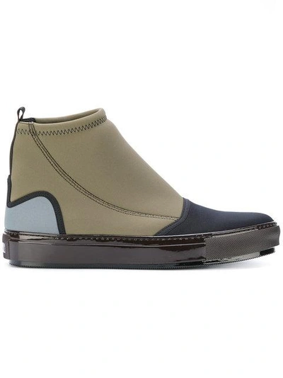 Shop Marni Contrast Boots In Green