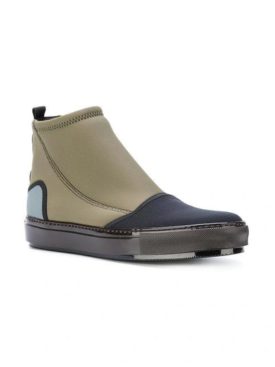 Shop Marni Contrast Boots In Green