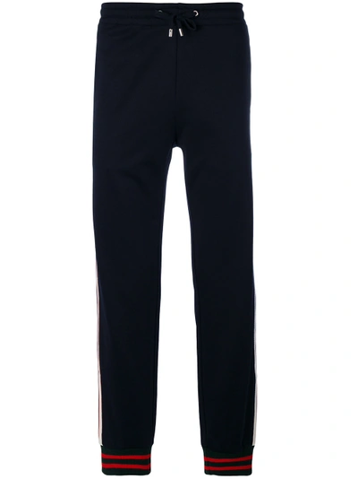 Gucci Gg Web Track Trousers In Blue