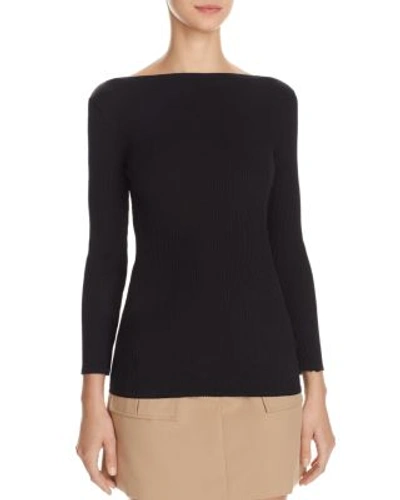 Theory Begiu Boat Neck Top In Black