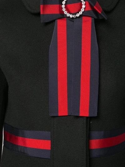 Shop Gucci Web-trimmed Coat - Black