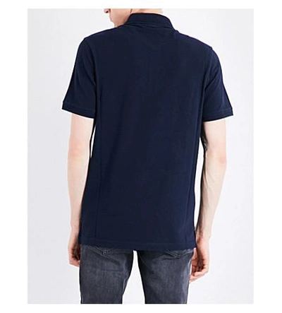 Shop Belstaff Cotton-piqué Polo Shirt In Navy