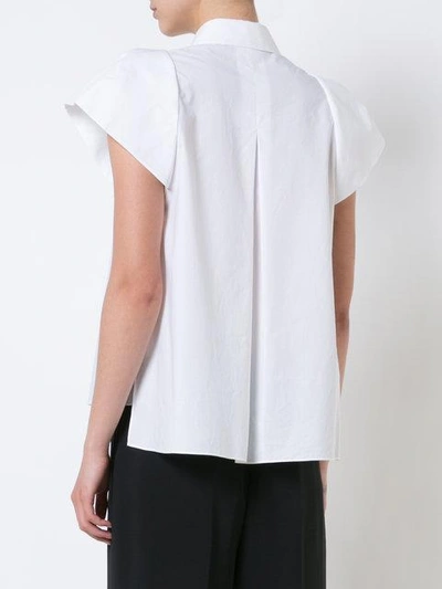 Shop Delpozo Structured Sleeve Shirt In White