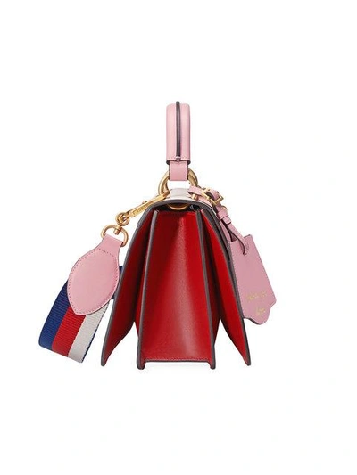 Shop Gucci Queen Margaret Leather Top Handle Bag In Red