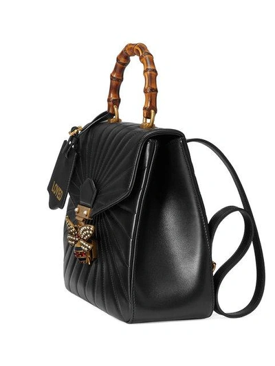 Shop Gucci Queen Margaret Quilted Leather Backpack - Black