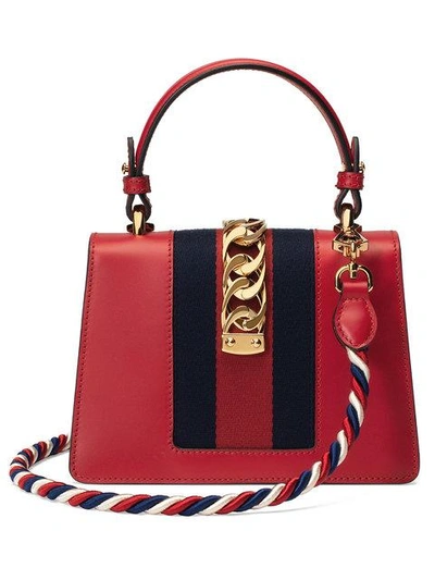 Shop Gucci Sylvie Leather Mini Bag In Red