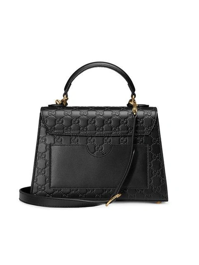 Shop Gucci Padlock  Signature Top Handle Bag In Black