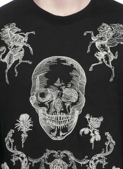 Shop Alexander Mcqueen Heraldic Skull Embroidered Sweatshirt