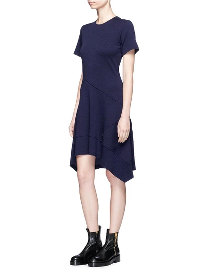 Shop Proenza Schouler Asymmetric Wool Blend Jersey Dress