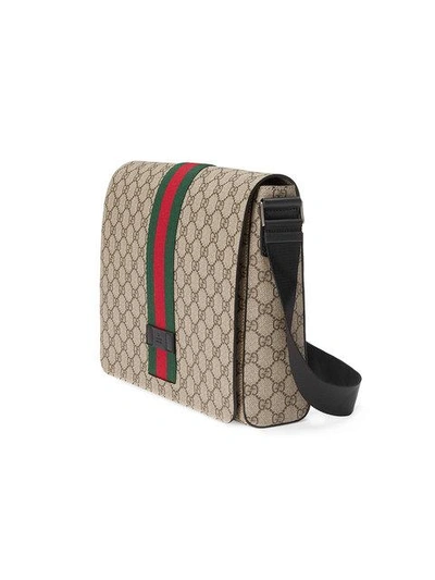 Shop Gucci Gg Supreme Messenger Bag In Neutrals