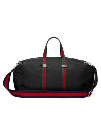 Shop Gucci Technical Canvas Duffle In Black