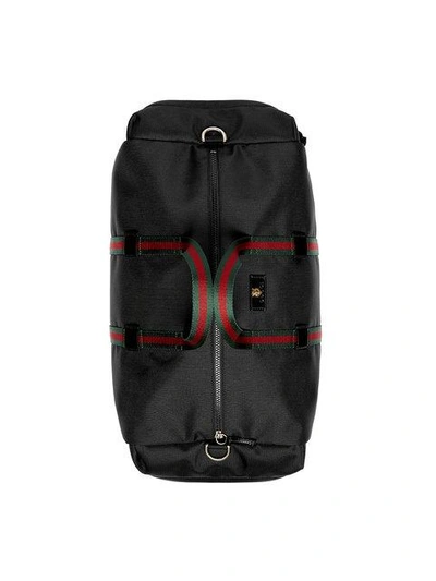 Shop Gucci Technical Canvas Duffle In Black