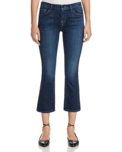 Shop J Brand Selena Mid Rise Crop Jeans In Mesmeric