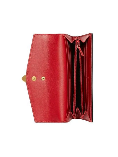 Shop Gucci Sylvie Leather Continental Wallet - Red